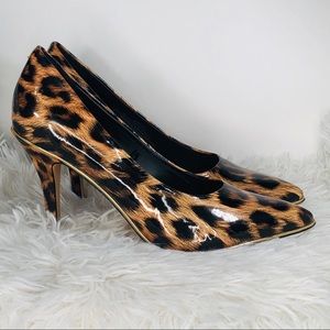 Leopard Print Patent Leather Heels Andrew Marc 7.5